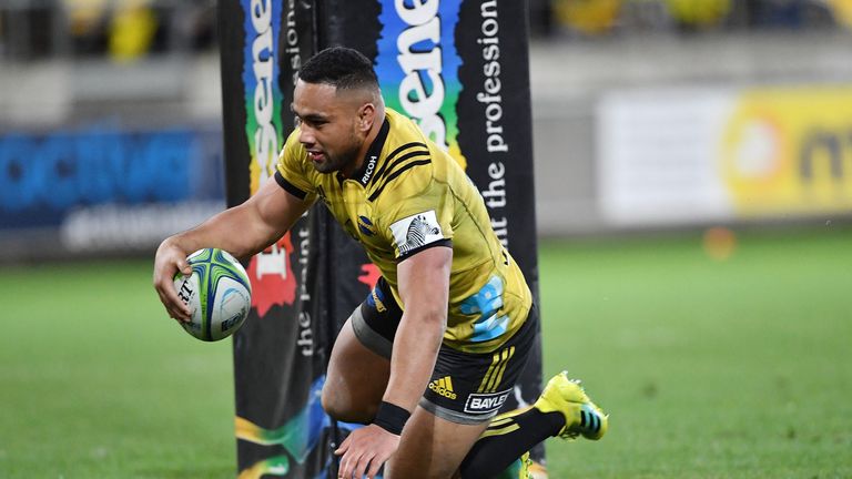 during the round 18 Super Rugby match between the Hurricanes and the Blues at Westpac Stadium on July 7, 2018 in Wellington, New Zealand.