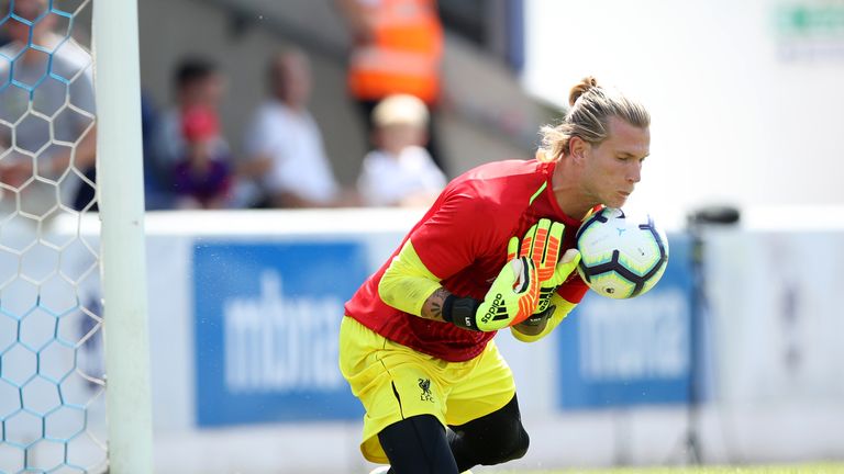 Loris Karius of Liverpool during the Pre-season friendly between Chester FC and Liverpool on July 7, 2018 in Chester, United Kingdom.