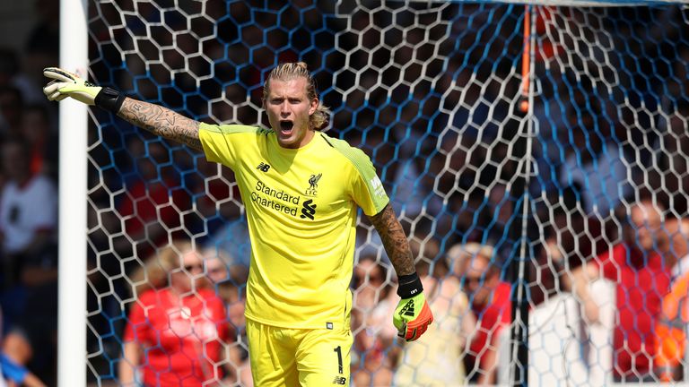 Loris Karius in action for Liverpool during pre-season