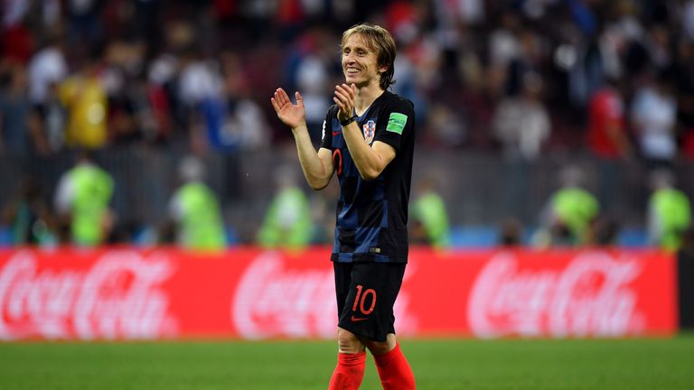 Luka Modric during the 2018 FIFA World Cup Russia Semi Final match between England and Croatia at Luzhniki Stadium on July 11, 2018 in Moscow, Russia.