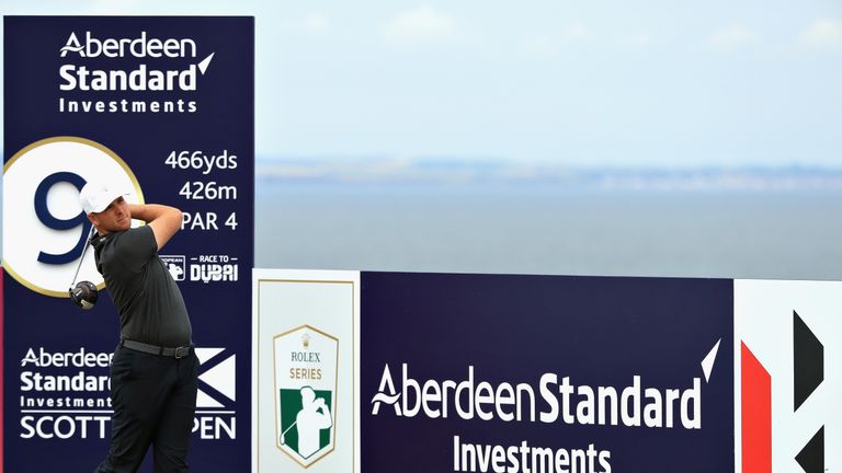 during day one of the Aberdeen Standard Investments Scottish Open at Gullane Golf Course on July 12, 2018 in Gullane, Scotland.