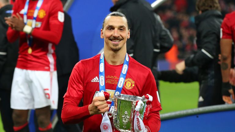 Zlatan won two trophies in his first season at Manchester United
