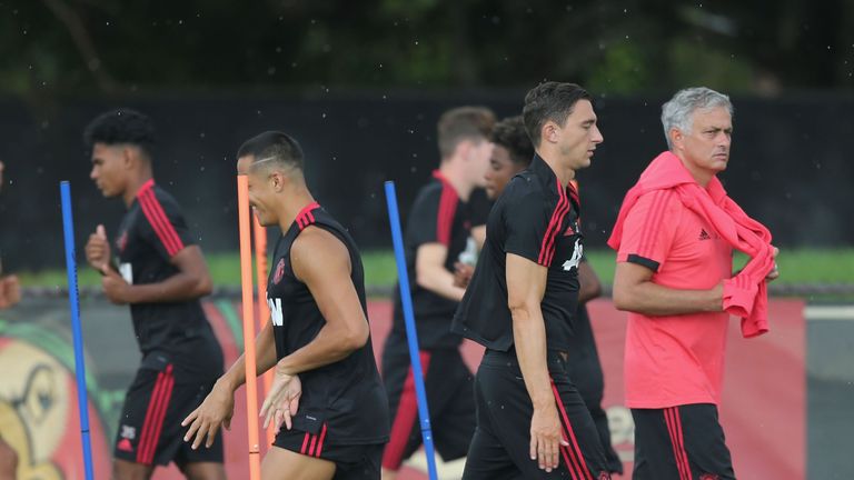 MIAMI, FL - JULY 30: (EXCLUSIVE COVERAGE) Eric Bailly of Manchester United in action during a training session as part of their pre-season tour of the USA at Barry University on July 30, 2018 in Miami, Florida.  (Photo by John Peters/Man Utd via Getty Images) *** Local Caption *** Eric Bailly