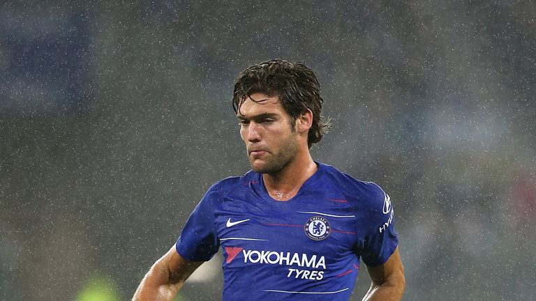 Marcos Alonso played the first half of Chelsea's win over Perth Glory