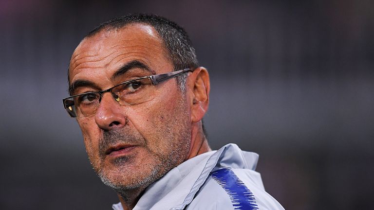 Maurizio Sarri during the international friendly between Chelsea FC and Perth Glory at Optus Stadium on July 23, 2018 in Perth, Australia.