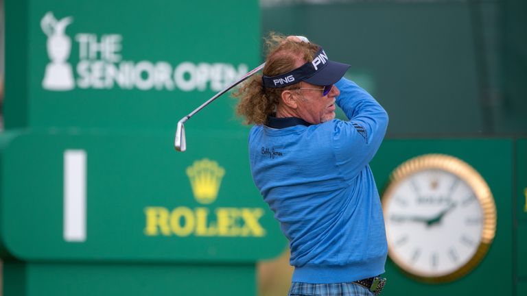 Miguel Angel Jimenez during the third round of The Senior Open at St Andrews