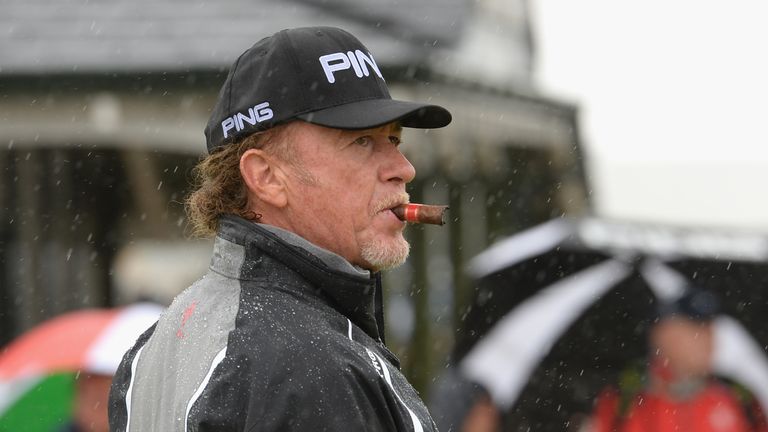 Miguel Angel Jimenez during the final round of the Senior Open at St Andrews