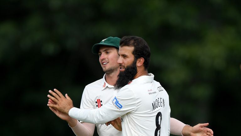 during Day One of the Specsavers County Championship: Division One match between Worcestershire and Somerset  at New Road on July 22, 2018 in Worcester, England.