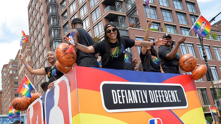 Teresa Weatherspoon poses for a photo during the NYC Pride Parade on June 24, 2018 in New York City, New York