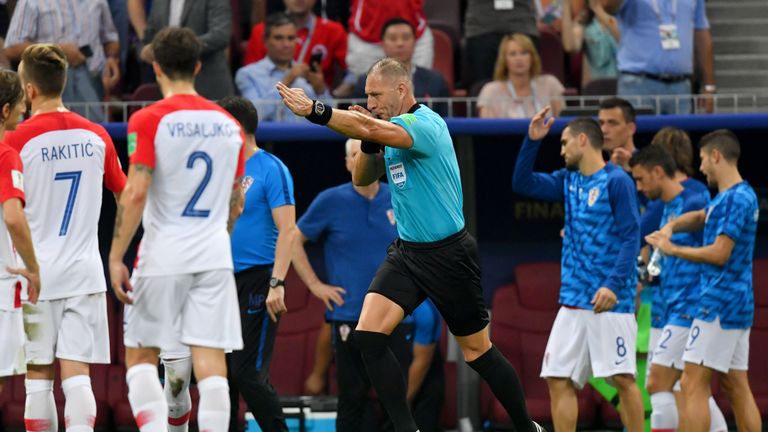  during the 2018 FIFA World Cup Final between France and Croatia at Luzhniki Stadium on July 15, 2018 in Moscow, Russia.