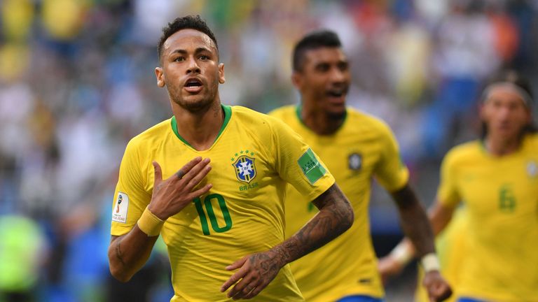 Neymar celebrates his goal