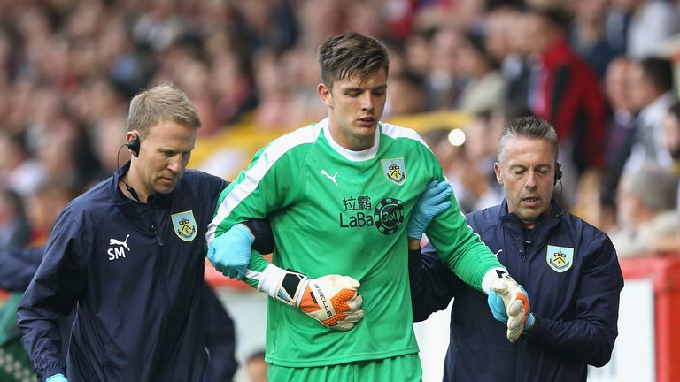 Nick Pope during the UEFA Europa League Second Qualifying Round 1st Leg match between Aberdeen and Burnley at Pittodrie Stadium on July 26, 2018 in Aberdeen, Scotland.