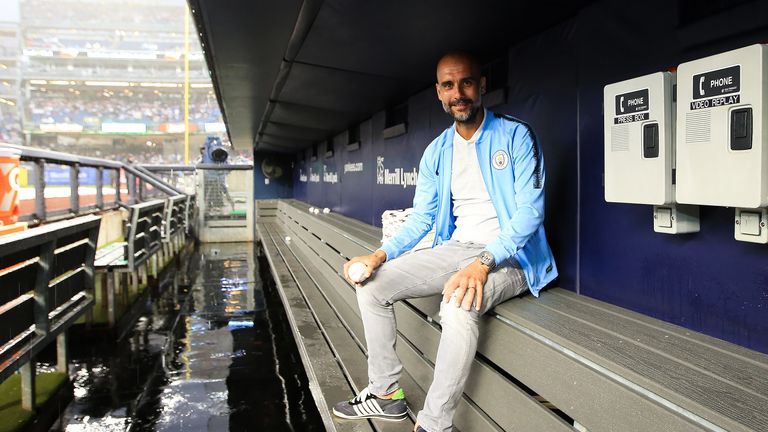 Guardiola had a tour of the stadium before meeting the coaches