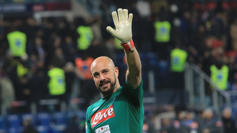 during the Serie A match between Cagliari Calcio and SSC Napoli at Stadio Sant'Elia on February 26, 2018 in Cagliari, Italy.