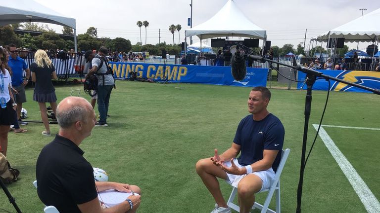 Chargers quarterback Philip Rivers chats to Sky Sports