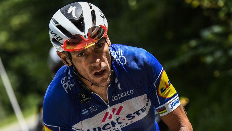 Philippe Gilbert suffered a horrible crash on the descent from Col de Portet-d'Aspet 