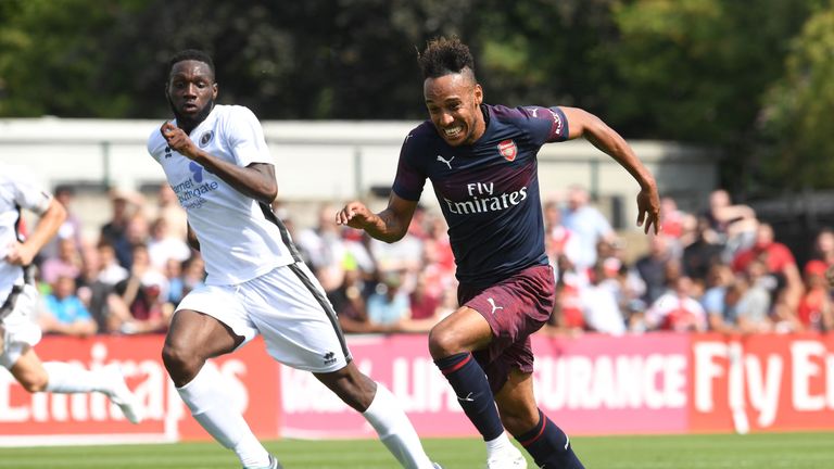 Pierre-Emerick Aubameyang scored a hat-trick in Arsenal's first game under Unai Emery
