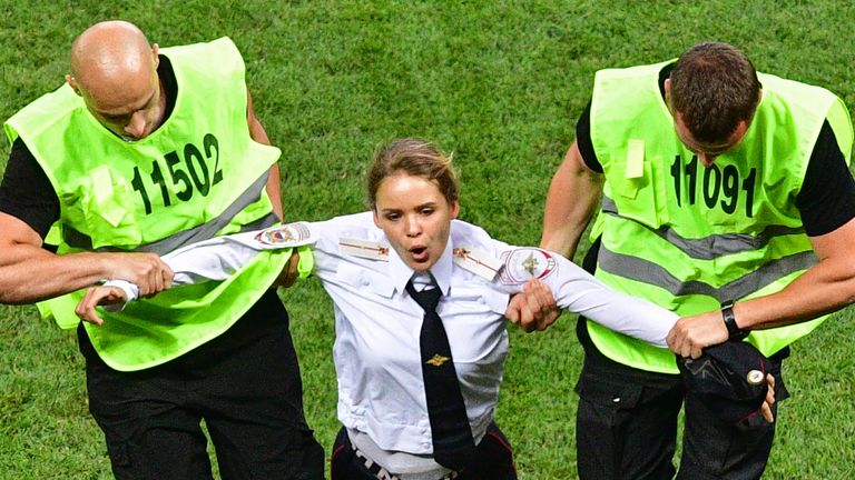 Pussy Riot members invaded the pitch at the World Cup final