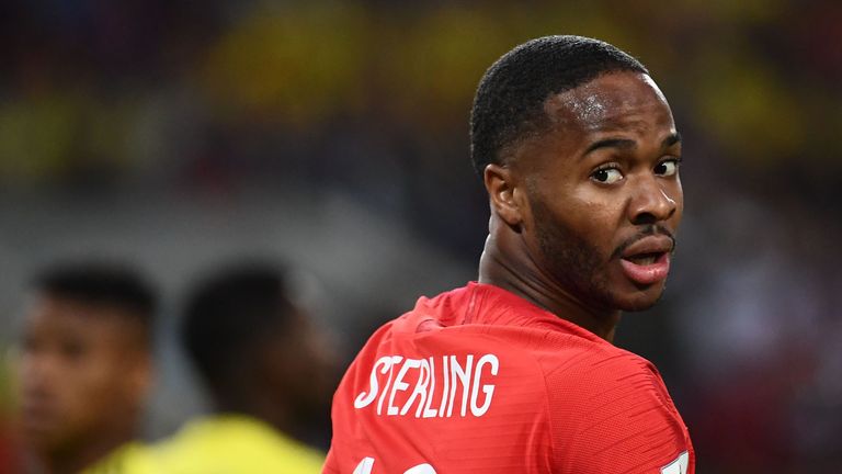 Raheem Sterling during the 2018 World Cup, last 16 match against Colombia