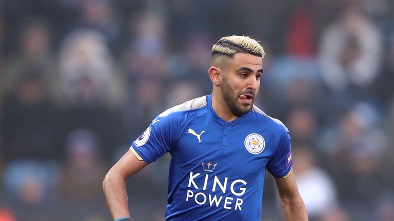 Riyad Mahrez in action for Leicester City