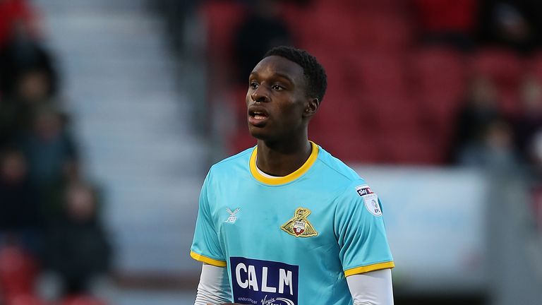 Rodney Kongolo during the Sky Bet League One match between Doncaster Rovers and Northampton Town at Keepmoat Stadium on December 26, 2017 in Doncaster, England.