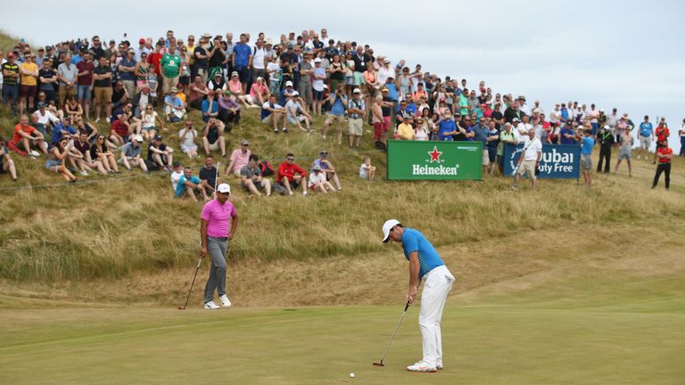 during the third round of the Dubai Duty Free Irish Open at Ballyliffin Golf Club on July 7, 2018 in Donegal, .