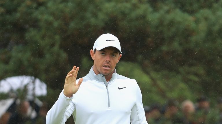 Rory McIlroy is just two off the lead at halfway
