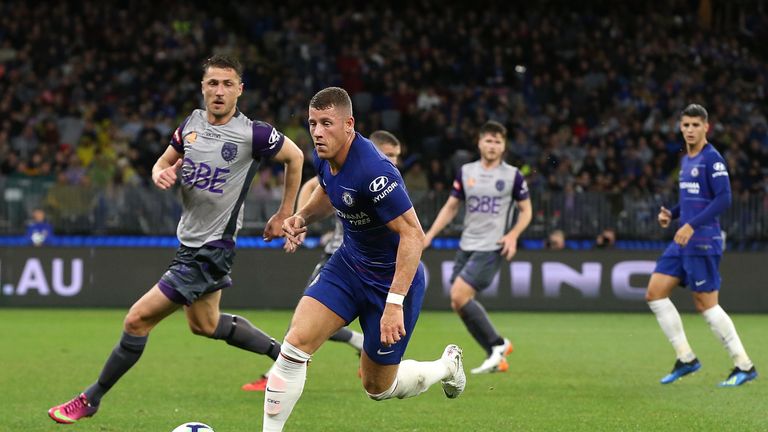 Ross Barkley during the international friendly between Chelsea FC and Perth Glory at Optus Stadium on July 23, 2018 in Perth, Australia.
