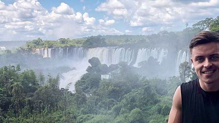 Ryan Williams at Iguassu Falls during his time in Brazil [Credit: Ryan Williams, Instagram]