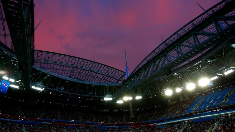  during the 2018 FIFA World Cup Russia group A match between Russia and Egypt at Saint Petersburg Stadium on June 19, 2018 in Saint Petersburg, Russia.