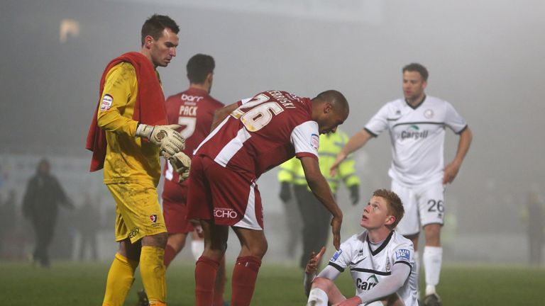 Sam Clucas is dejected after Hereford United's defeat to Cheltenham Town during the FA Cup with Budweiser Second Round Replay match between Hereford United and Cheltenham Town at Edgar Street Athletic Ground on December 11, 2012 in Hereford, England.