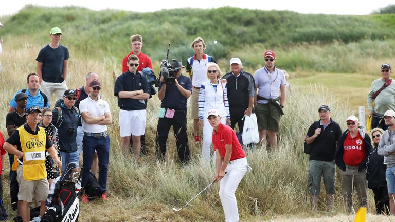 during the final round of the 147th Open Championship at Carnoustie Golf Club on July 22, 2018 in Carnoustie, Scotland.