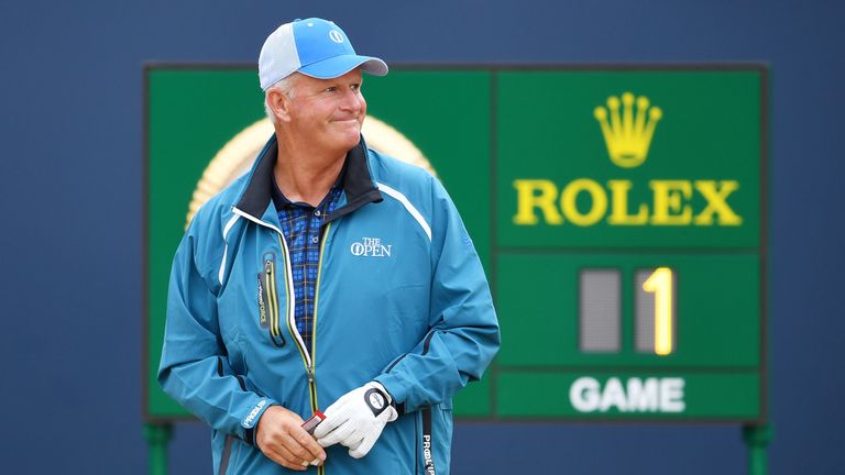 Sandy Lyle during the first round of the 147th Open Championship at Carnoustie Golf Club on July 19, 2018 in Carnoustie, Scotland