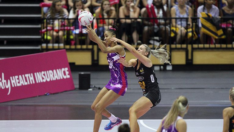 LONDON, GBR ... 07 July 2018 ... Shamera Stirling ... Loughborough Lightning vs Wasps ... Netball Vitality Superleague Grand Final Match played at the Copper Box Arena (Photo by David Crawford / www.stillsport.com)