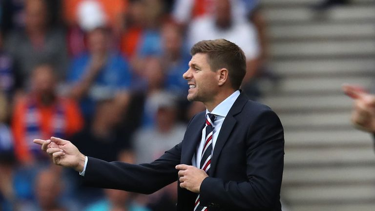 Rangers manager Steven Gerrard during the Europa League, Qualifying Round One, First Leg match at Ibrox