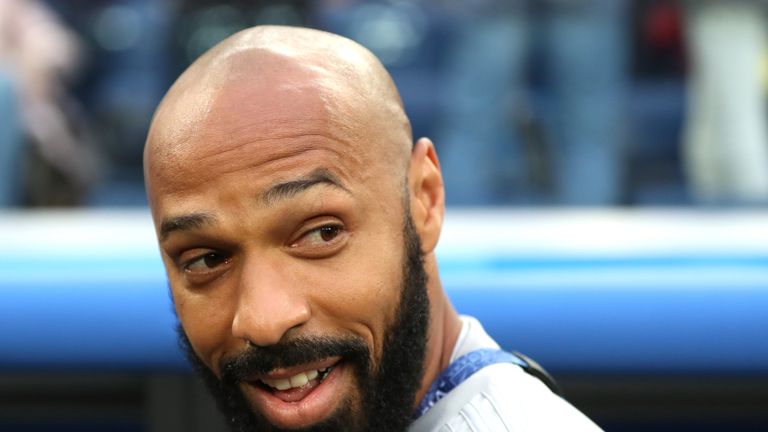 Belgium assistant manager Thierry Henry prior to the 2018 FIFA World Cup Russia Semi-Final match between Belgium and France at Saint Petersburg Stadium on July 10, 2018