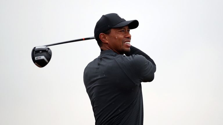 USA's Tiger Woods tees off the 2nd during day two of The Open Championship 2018 at Carnoustie Golf Links, Angus.