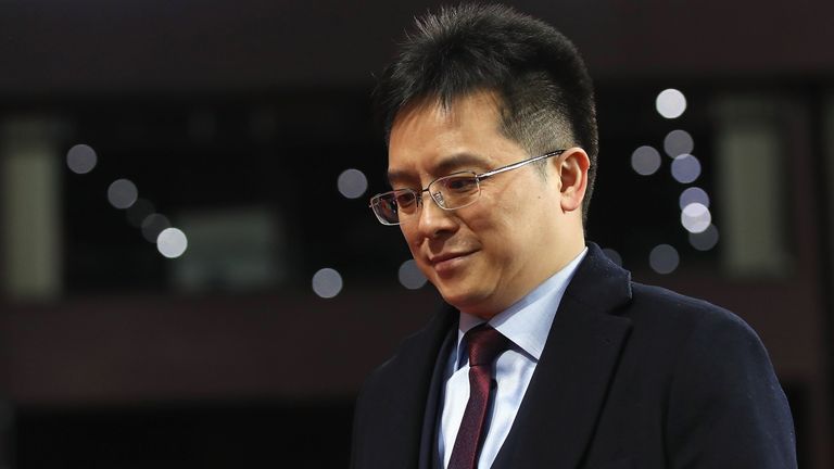 Aston Villa owner Tony Xia ahead of the Sky Bet Championship match against Sunderland at Villa Park on November 21, 2017