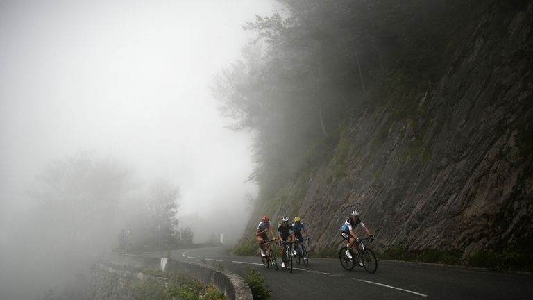 The final descent was a high-speed chase through the mist down the side of Col d'Aubisque