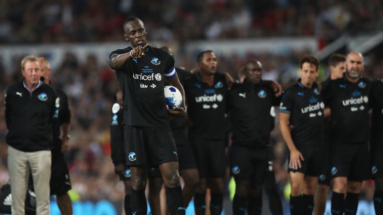 during the Soccer Aid for UNICEF 2018 match between Englannd and the Rest of the World at Old Trafford on June 10, 2018 in Manchester, England.