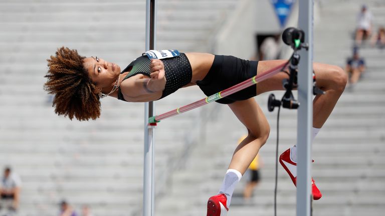 vashti cunningham during day 3 of the 2018 USATF Outdoor Championships at Drake Stadium on June 23, 2018 in Des Moines, Iowa.