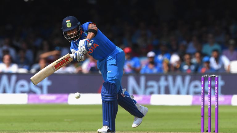Virat Kohli during the 2nd ODI Royal London One Day International match between England and India at Lord's Cricket Ground on July 14, 2018 in London, England.