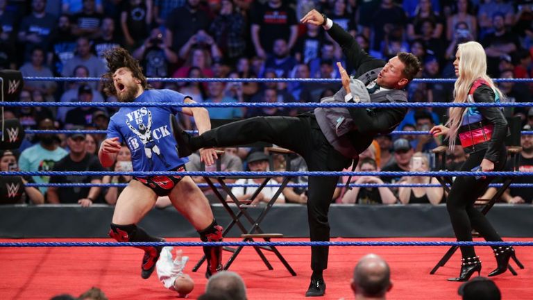 daniel bryan crashes the miz's premiere party
