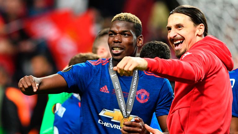 Pogba and Ibrahimovic celebrate Europa League success with Manchester United