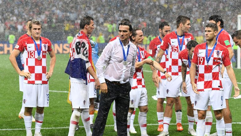 Croatia's coach Zlatko Dalic reacts at the end of the Russia 2018 World Cup final football match between France and Croatia at the Luzhniki Stadium in Moscow on July 15, 2018