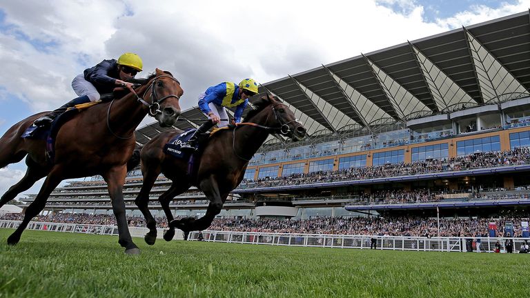 Poet's Word ridden by jockey James Doyle (right) winning the King George VI And Queen Elizabeth Stakes during King George Day at Ascot Racecourse. PRESS ASSOCIATION Photo. Picture date: Saturday July 28, 2018. See PA story RACING Ascot. Photo credit should read: Steven Paston/PA Wire. RESTRICTIONS: Use subject to restrictions. Editorial use only, no commercial or promotional use. No private sales.