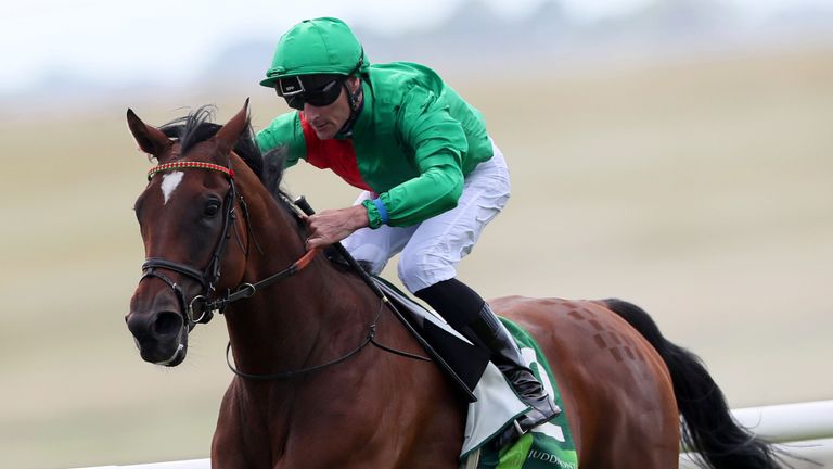 Urban Fox and Daniel Tudhope win the Juddmonte Pretty Polly Stakes