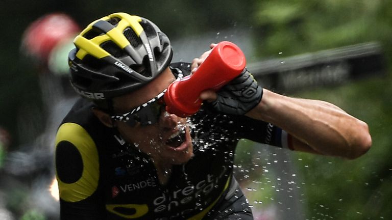 Sylvain Chavanel takes a drink