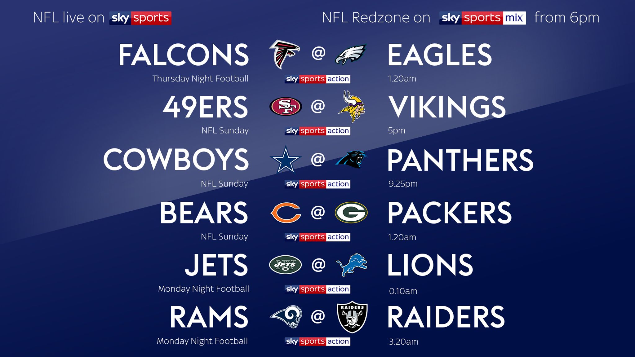 Nfl On Sky Sports In 2018 19 