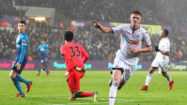 Image of Sam Clucas celebrates scoring in the 3-1 win over Arsenal